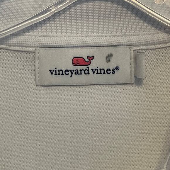 Vineyard Vines Henley Athletic Top Womens Small White Lavender Striped Collar - Picture 5 of 9